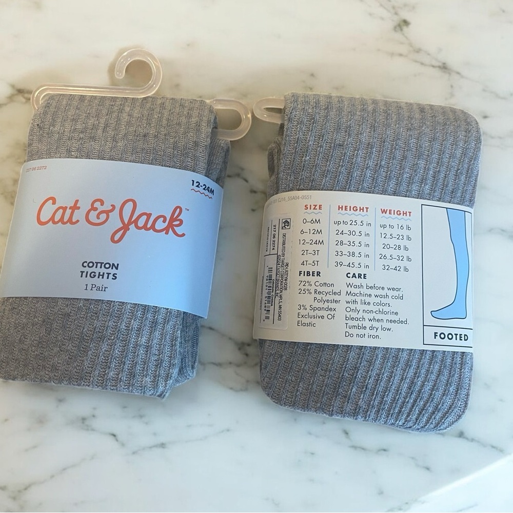 Cat & Jack Gray Cotton Tights